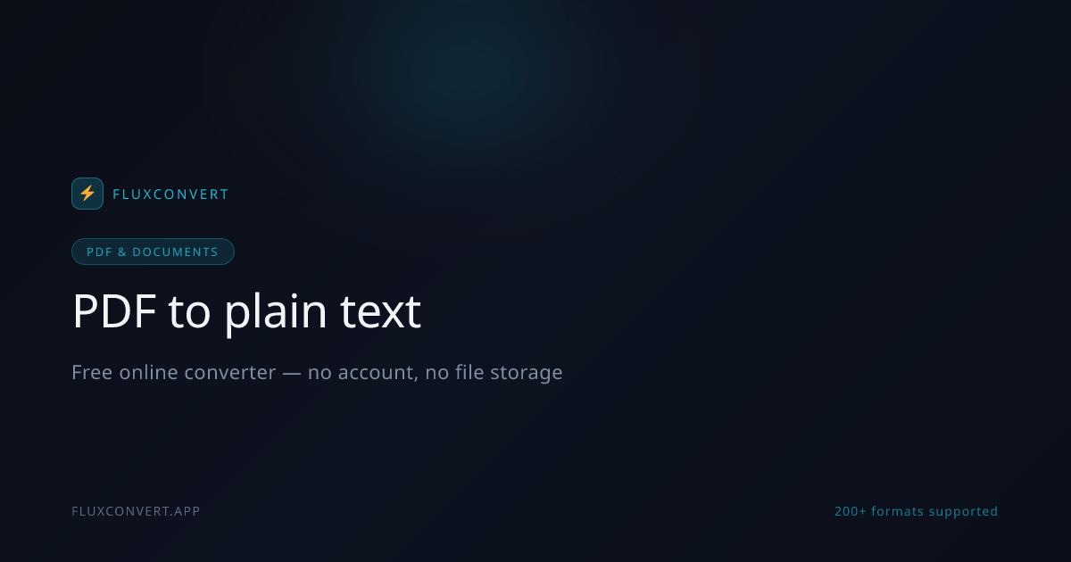 PDF to plain text · FluxConvert